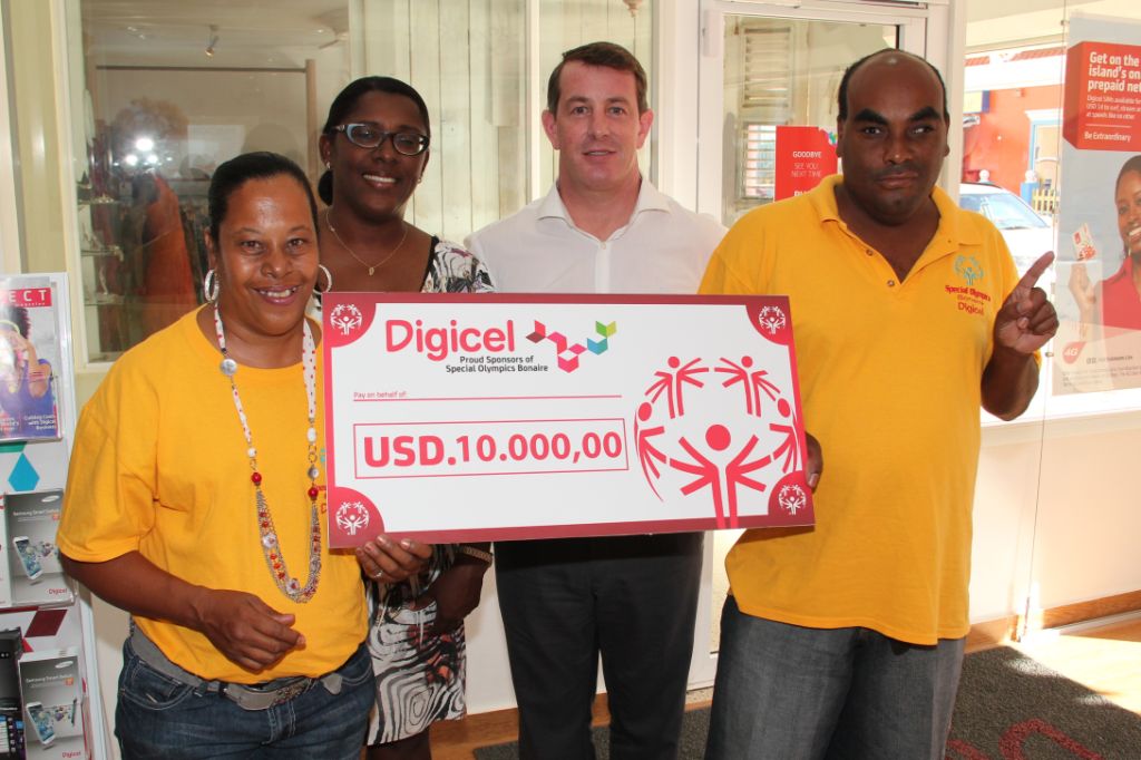 Digicel Bonaire ta renobá su patrosinio pa di 7 aña konsekutivo $10,000 pa Special Olympics Bonaire