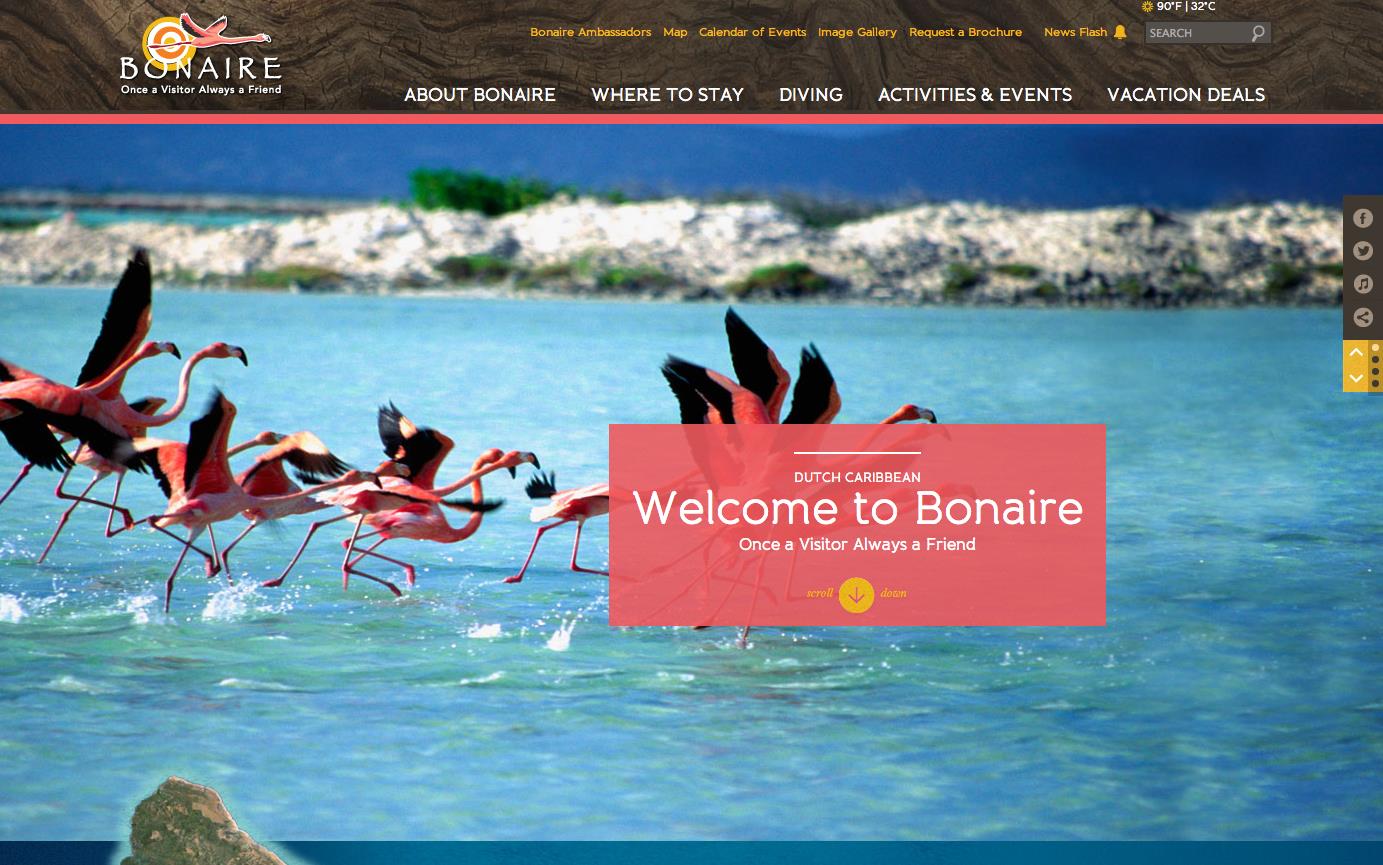 Bonaire’s renewed website goes live www.tourismbonaire.com