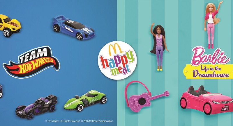 happy meal hot wheels barbie