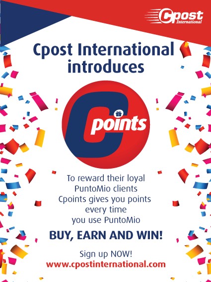Cpost International ta introdusí su ‘Loyalty Program’, Cpoints.