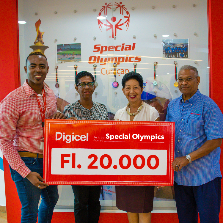 Digicel Kòrsou a hasi donashon anual  na fundashon Special Olympics Curaçao