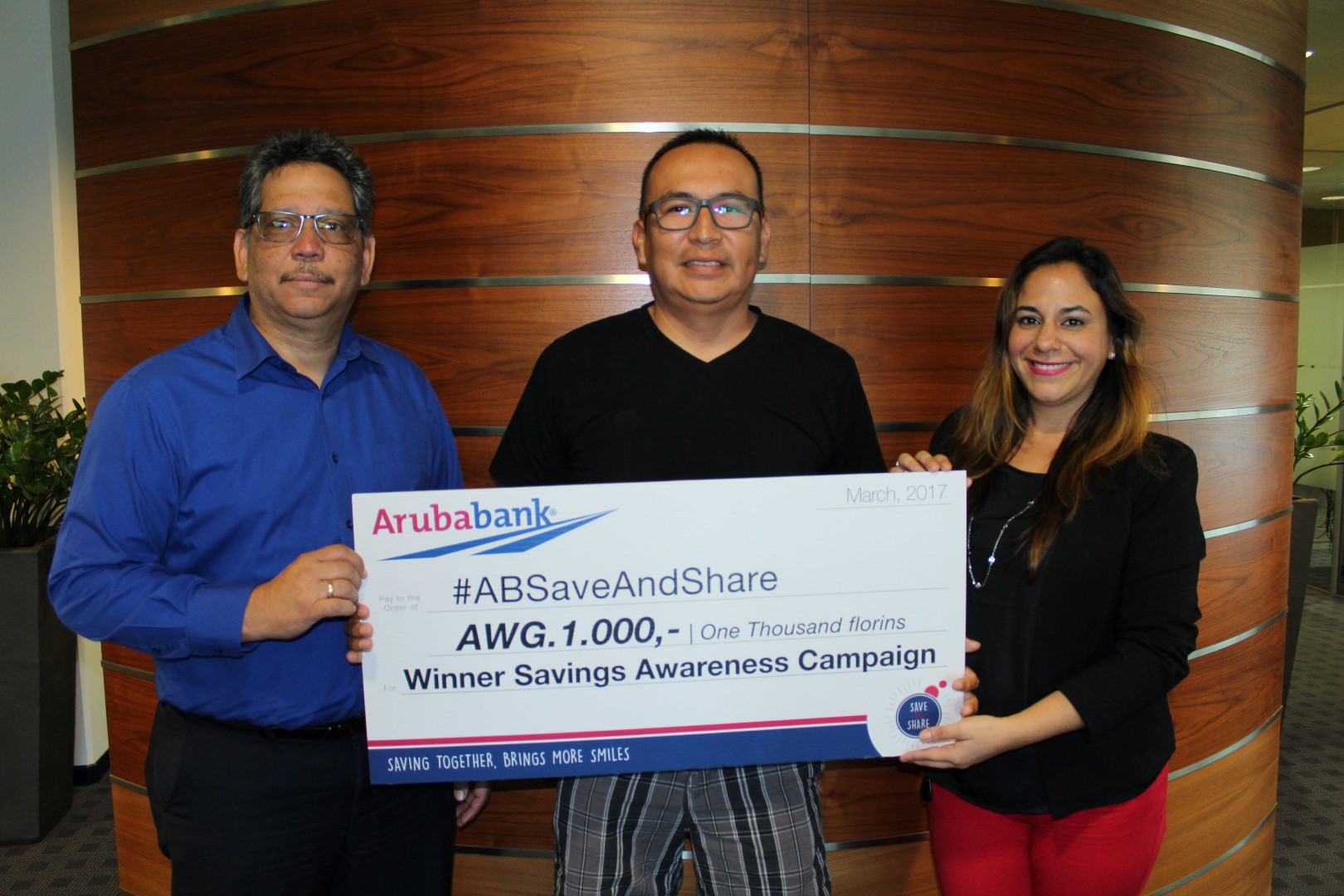 Aruba Bank a saca ganadonan di su campaña di spaar “Save and Share”