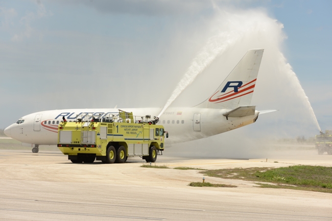 Buelo inougural Rutaca Airlines  for di Caracas, Venezuela pa Kòrsou