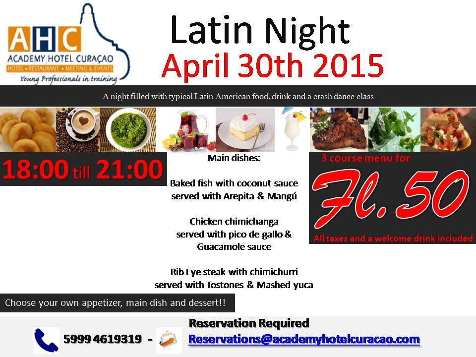 ‘NOCHE LATINA’ NA ACADEMY HOTEL CURAÇAO