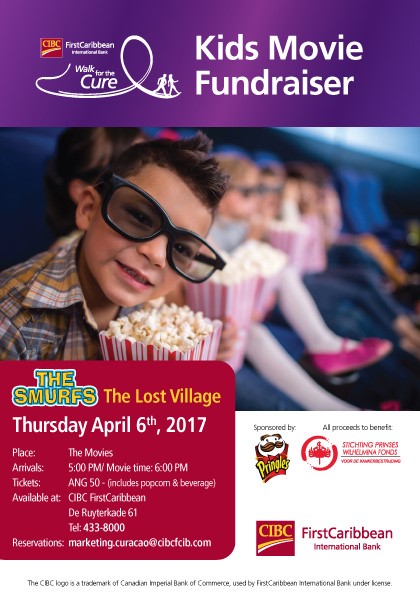 E PREMIER DI “SMURFS: THE LOST VILLAGE” TA E PROMÉ AKTIVIDAT PA GENERÁ FONDO DEN KUADRO DI CIBC FIRSTCARIBBEAN WALK FOR THE CURE 2017