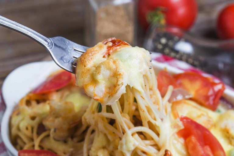 Seafood pasta, shrimp