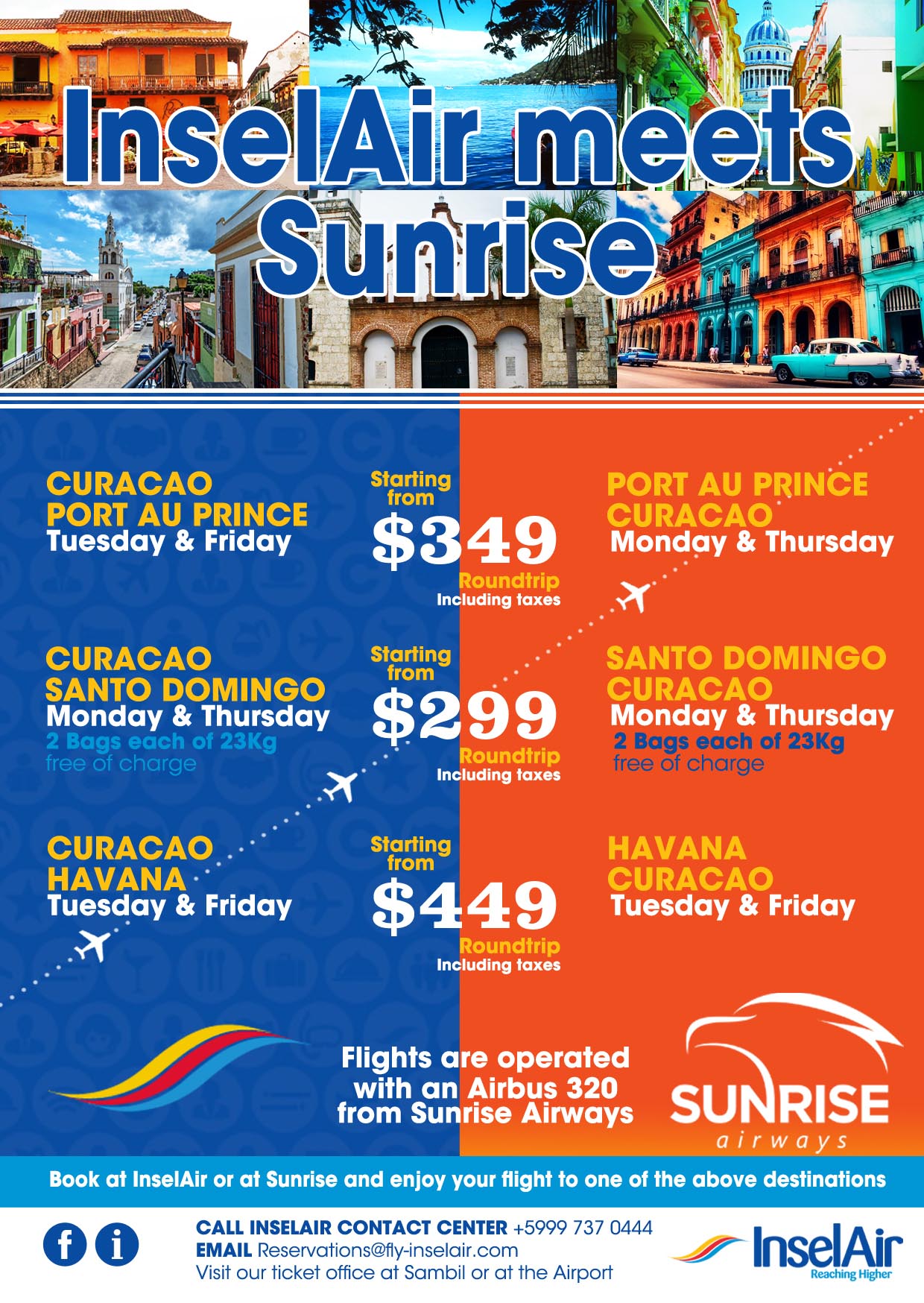 Sunrise Airways and InselAir start cooperation.