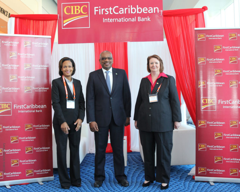 CIBC MD Bahamas PM Minnis and CIBC FCIB CEO at CARIF 2018 photo by Azaleta IMG_1995