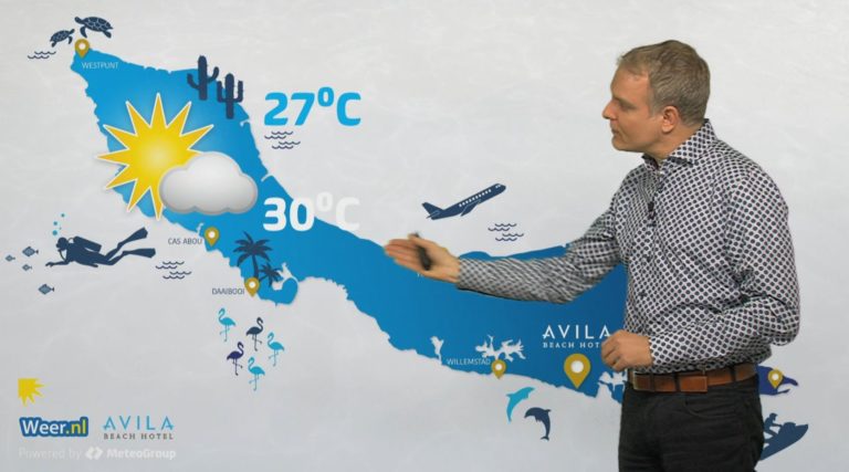 Weerman Jordi Bloem met het wekelijks weerbericht van Curacao